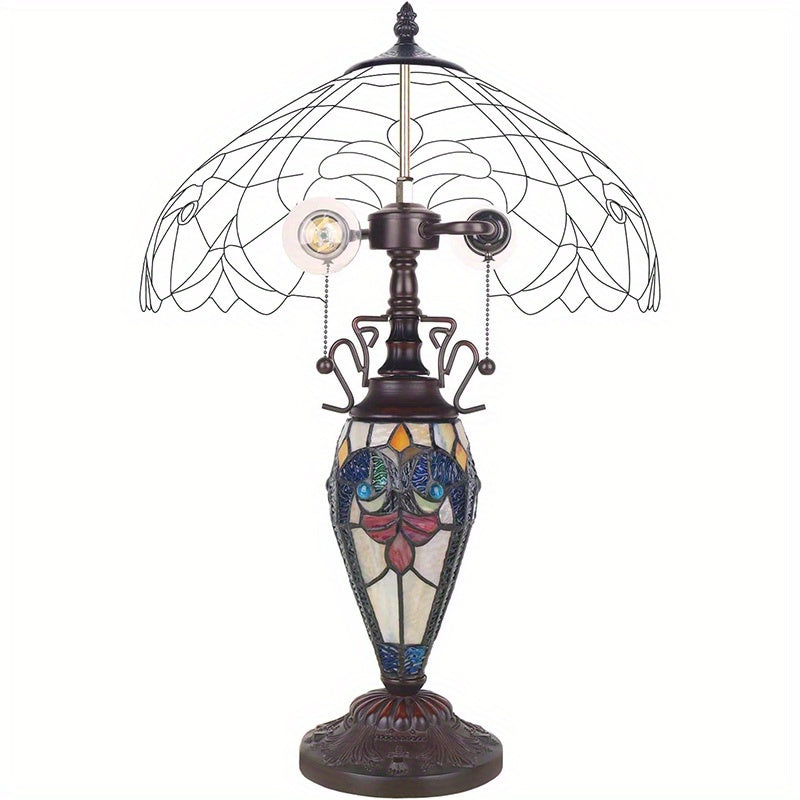 Tiffany Style Stained Glass Table Lamp by Von Alden