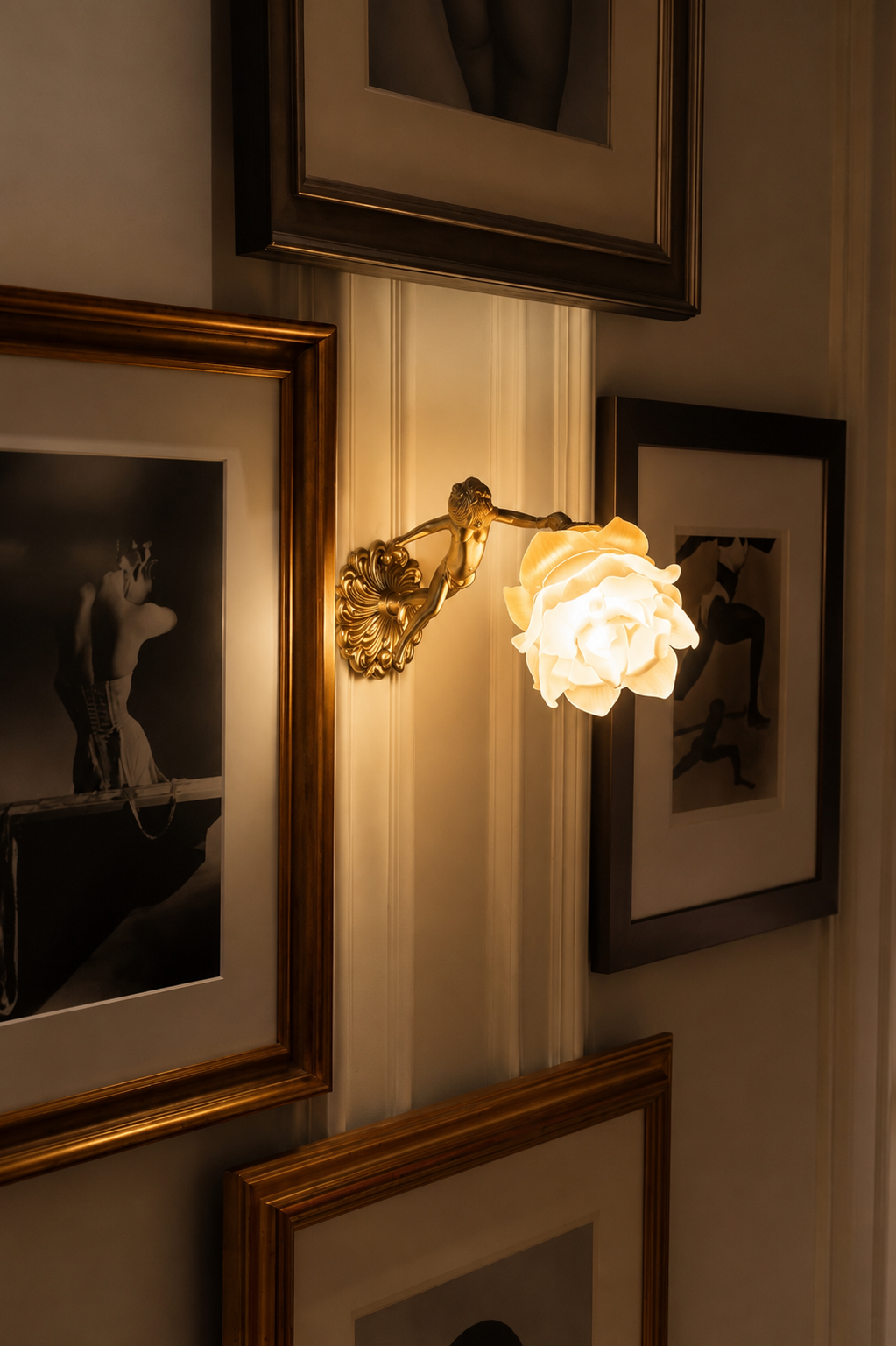 The Florentine Brass Rose Wall Lamp