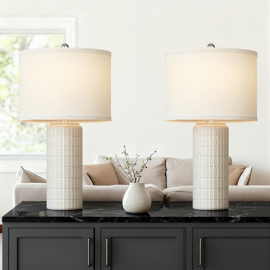 The Colton Ceramic Column Table Lamp Set