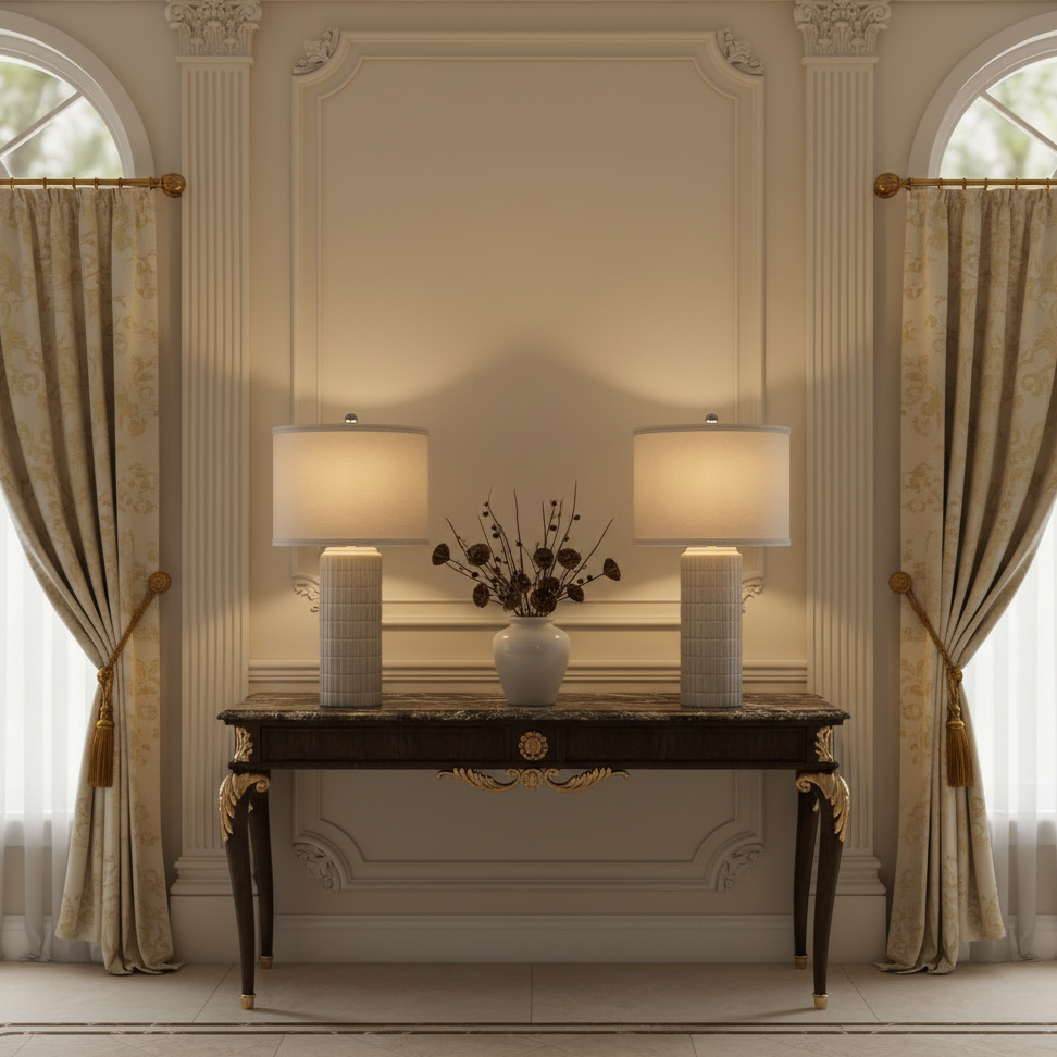 The Colton Ceramic Column Table Lamp Set