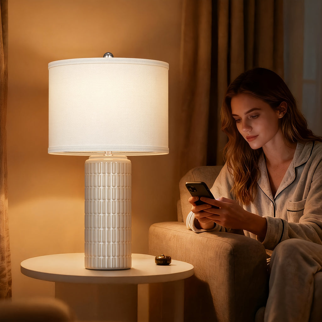 The Colton Ceramic Column Table Lamp Set
