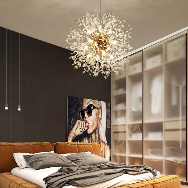 The Stellaria Dandelion Crystal Pendant Light
