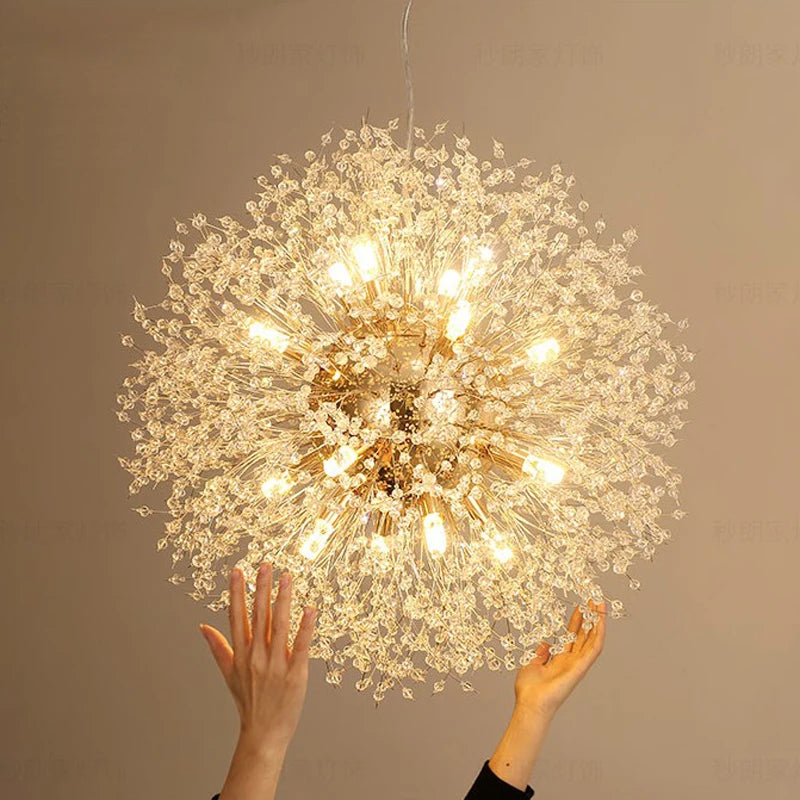 The Stellaria Dandelion Crystal Pendant Light