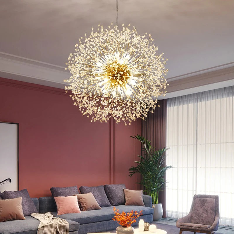 The Stellaria Dandelion Crystal Pendant Light