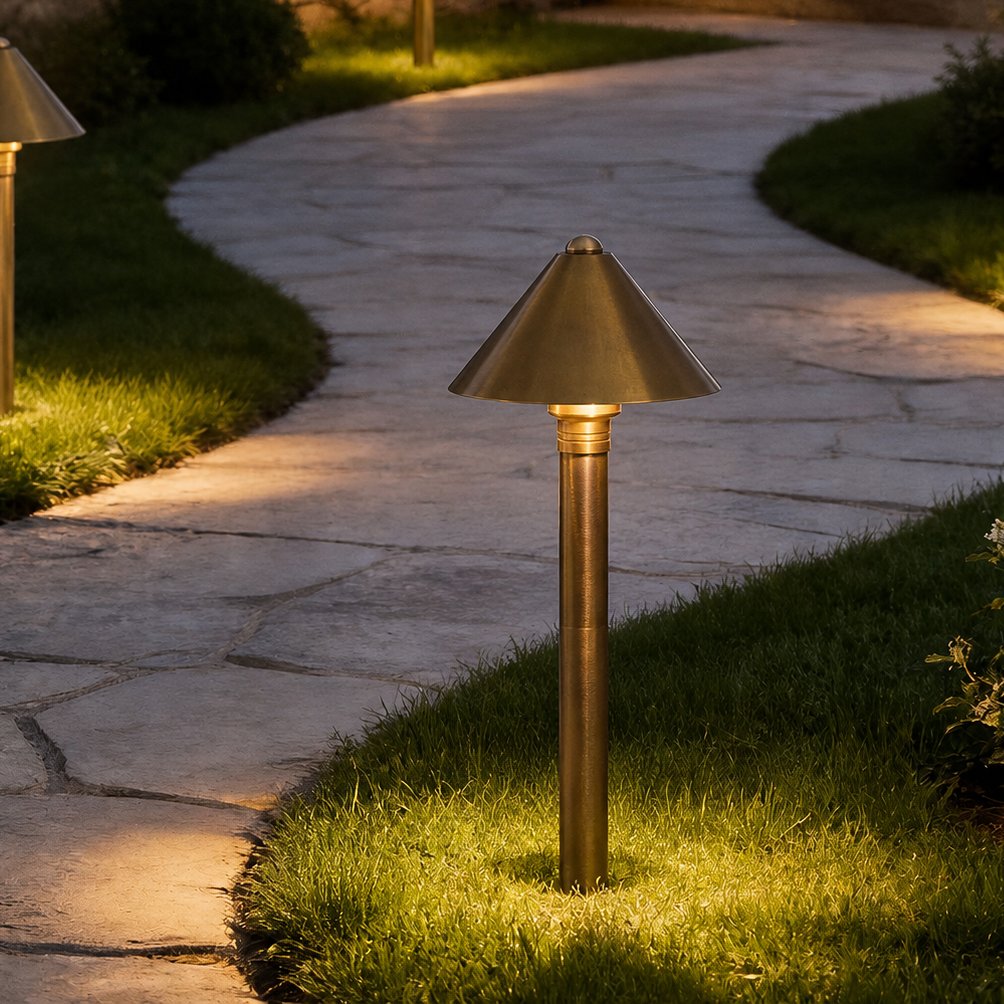 The Hadley Tall Brass Path Light