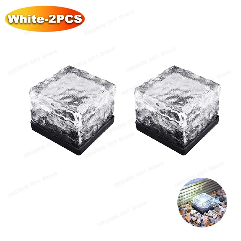 The Glacé Solar Glass Cube Garden Light