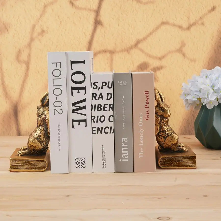 The Huxley Bronze Rabbit Bookend Set