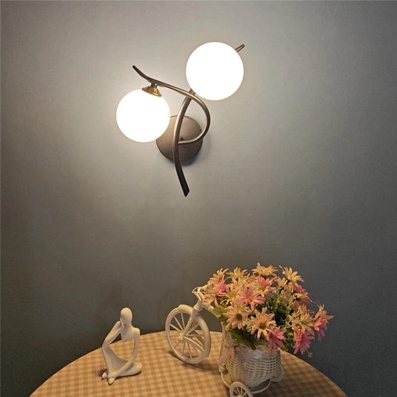The Duetto Globe Wall Sconce, detail view