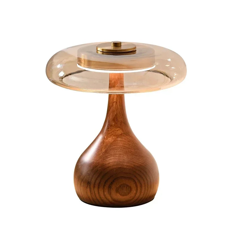 The Rousseau Walnut Glass Floor Lamp