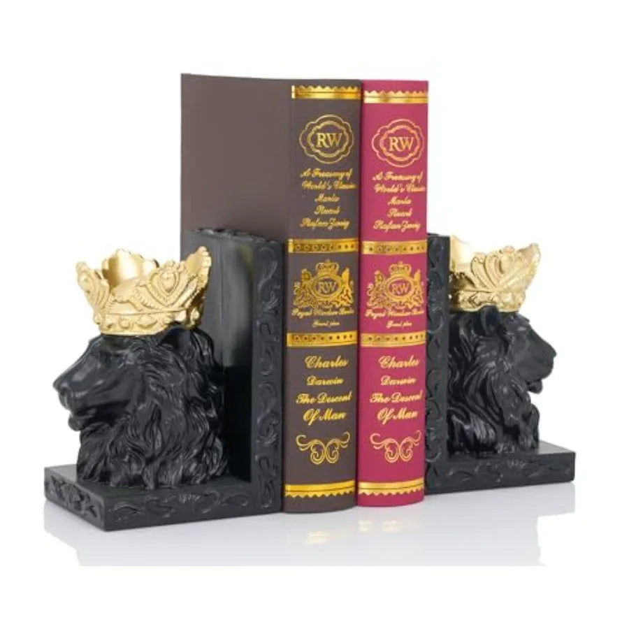 The Aslan Crowned Lion Bookend Set