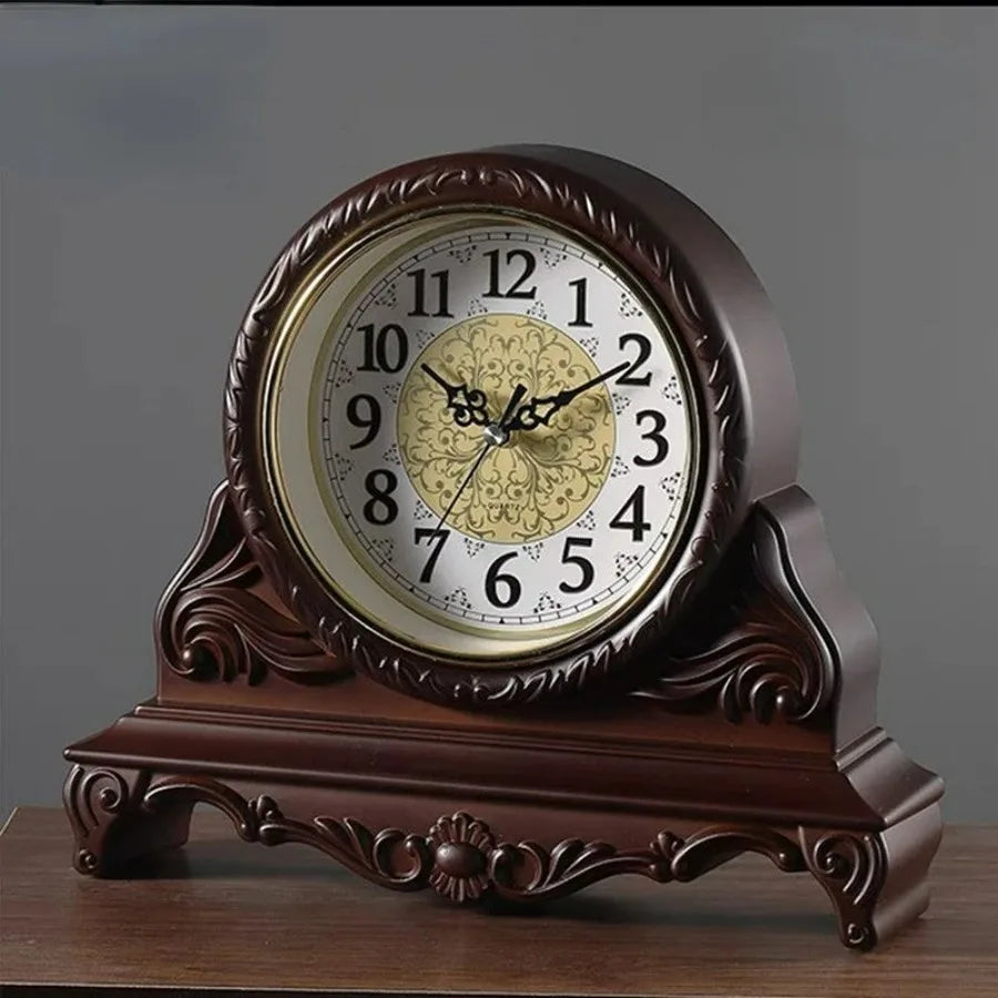 The Clarence Antique Resin Mantle Clock