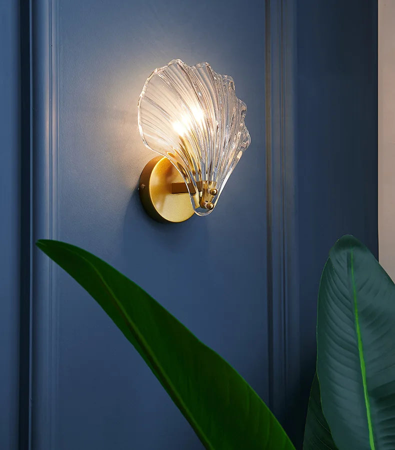 The Aurelia Seashell Sconce, detail view