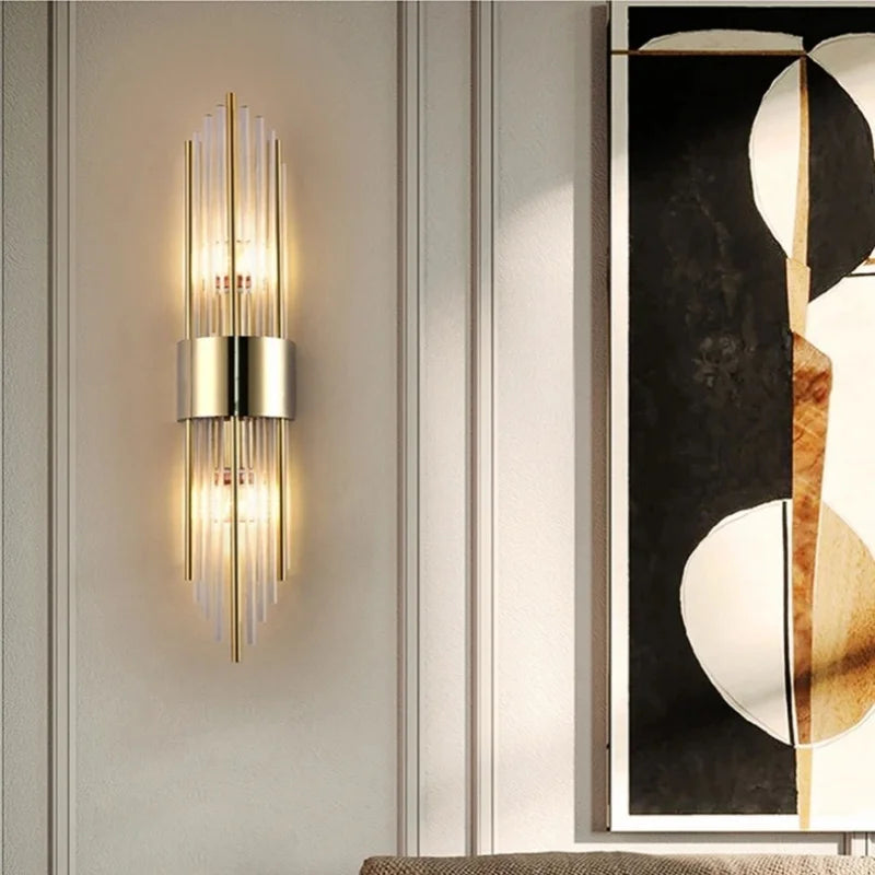 The Palazzo Gold Crystal Rod Wall Sconce