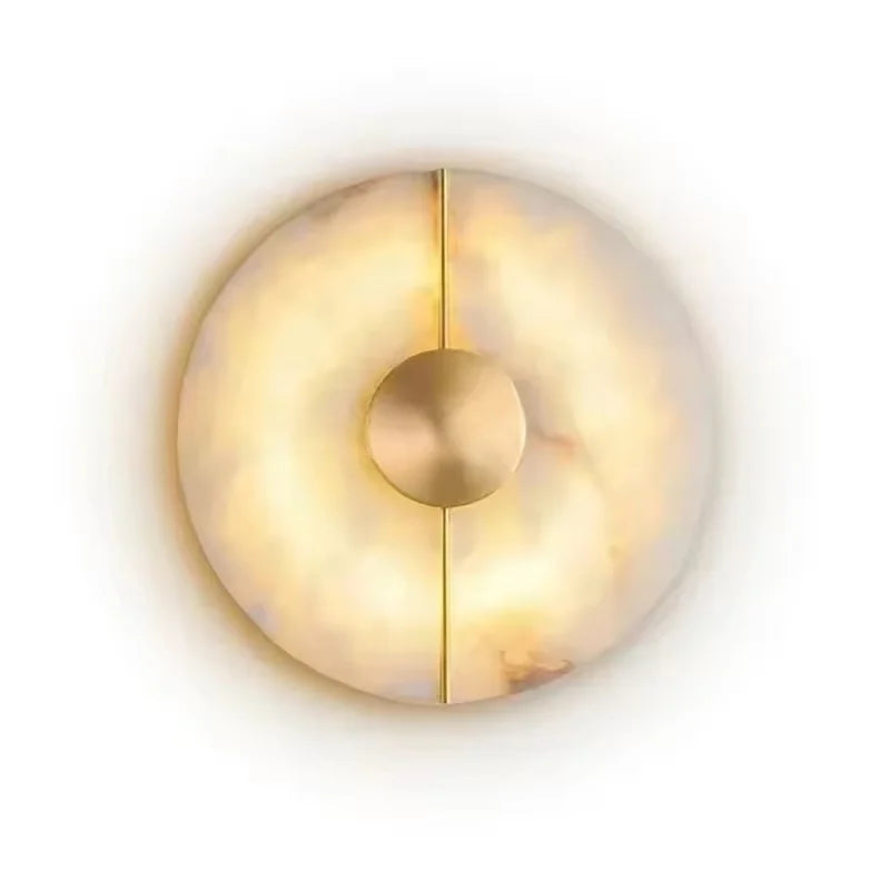 The Tondo Marble Effect Disc Wall Sconce