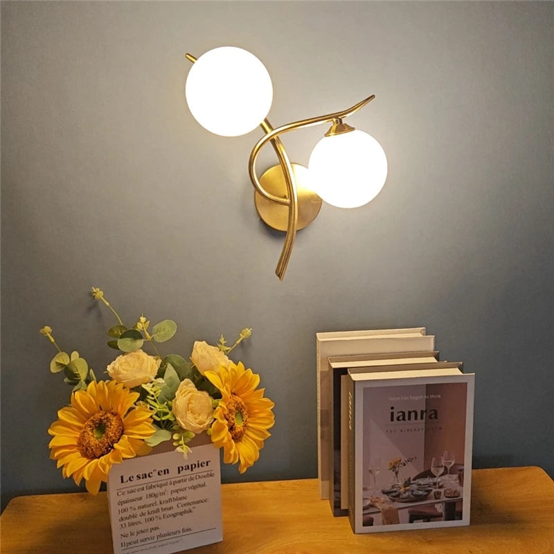 The Duetto Globe Wall Sconce, detail view