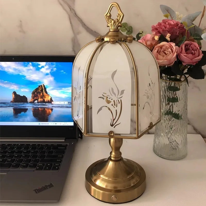 The Shanghai Etched Glass Table Lamp