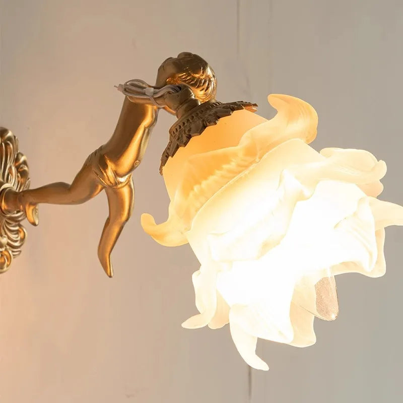 The Florentine Brass Rose Wall Lamp