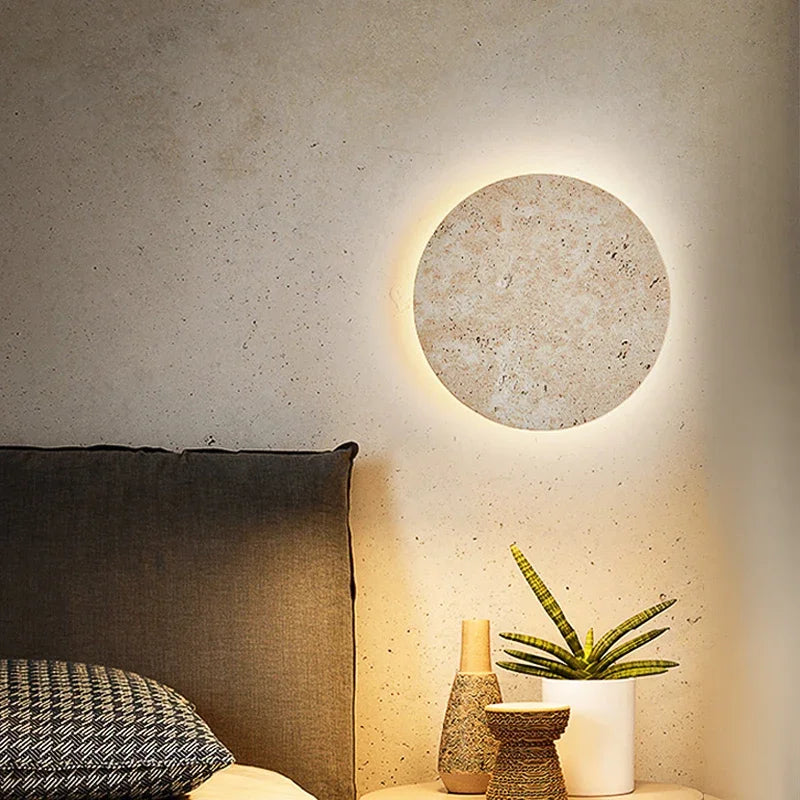 The Grotta Travertine Cave Stone Wall Sconce
