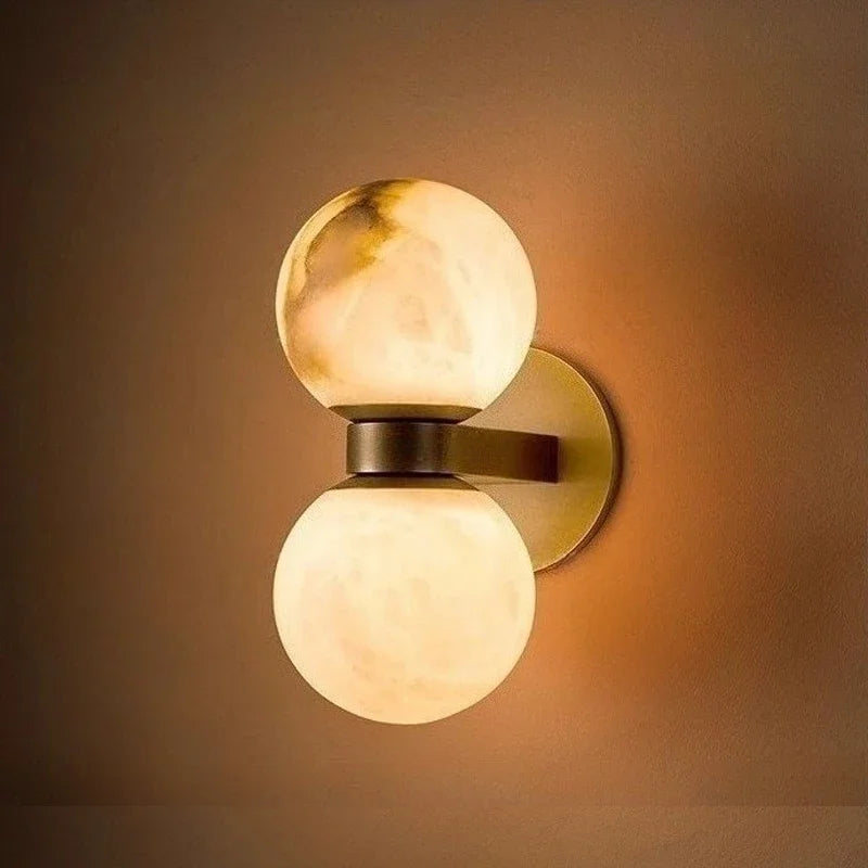 The Luna Alabaster Orb Wall Sconce