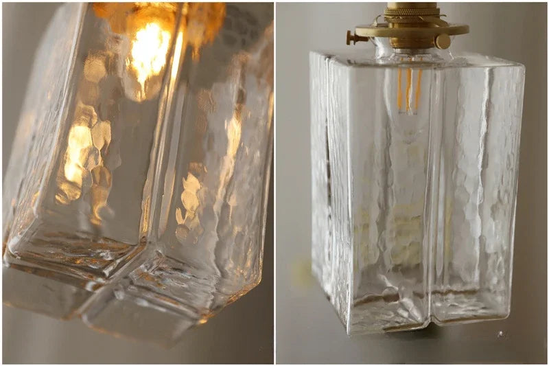 The Hartwell Hammered Glass Pendant Light, detail view