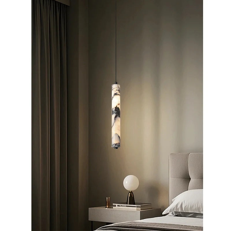 The Oscura Stone Cylinder Pendant Light