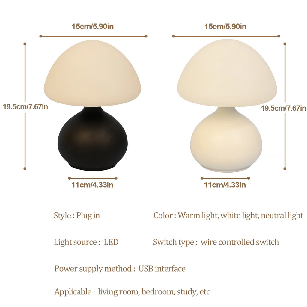 The Fungi Ceramic Mushroom Table Lamp