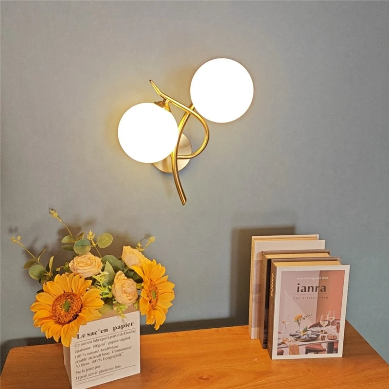 The Duetto Globe Wall Sconce, detail view