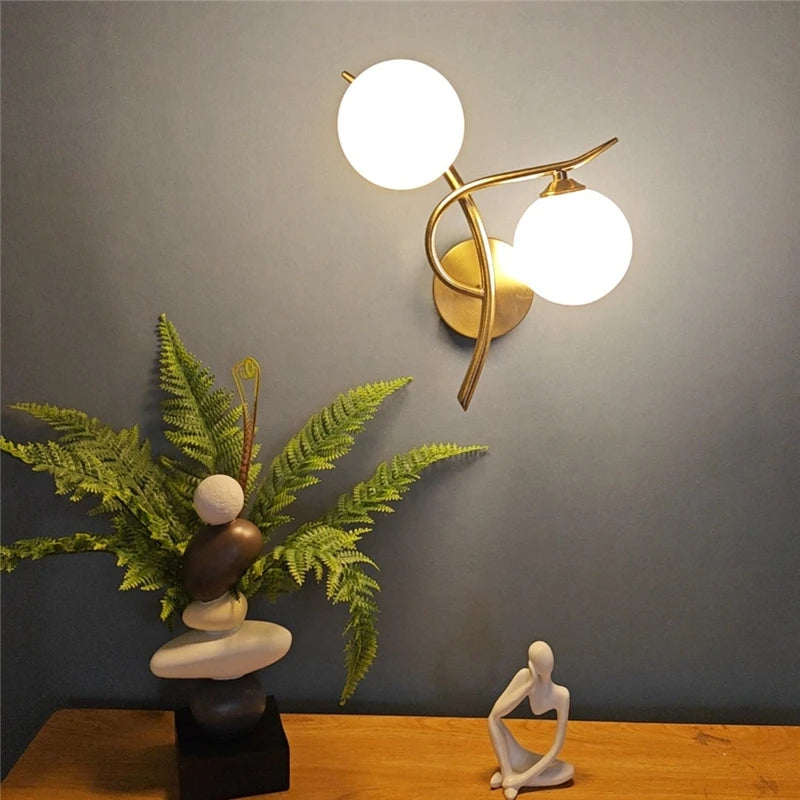 The Duetto Globe Wall Sconce, detail view