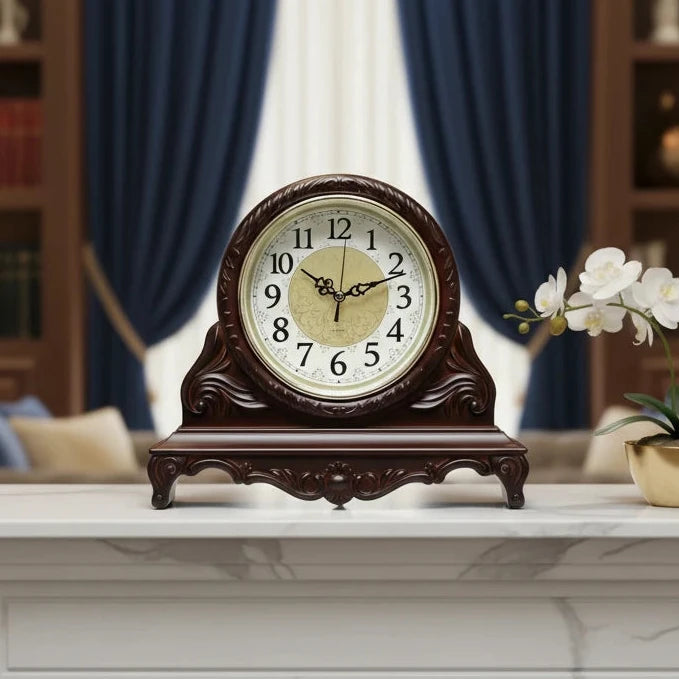 The Clarence Antique Resin Mantle Clock