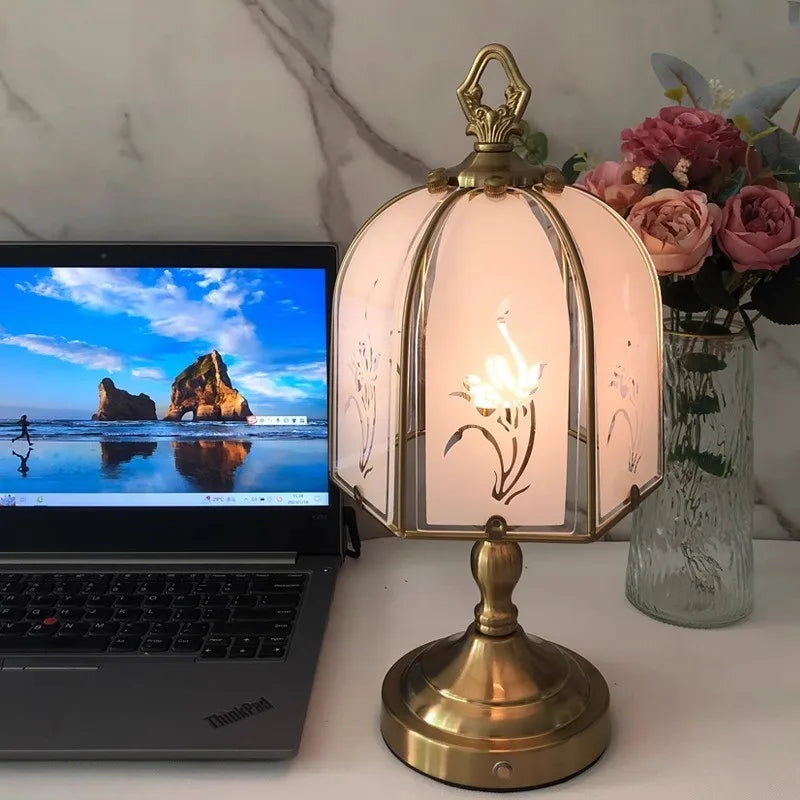 The Shanghai Etched Glass Table Lamp