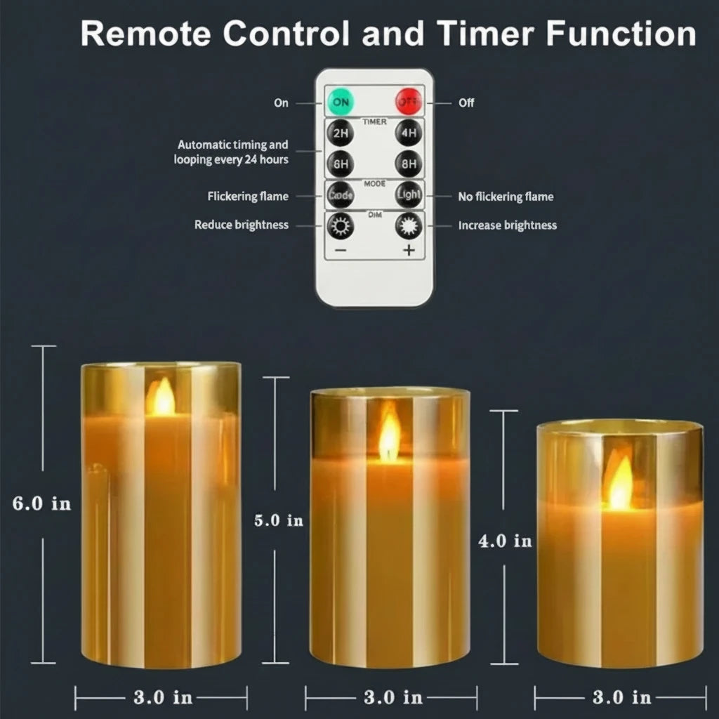The Fumée Smoky Glass Flameless Candle Set