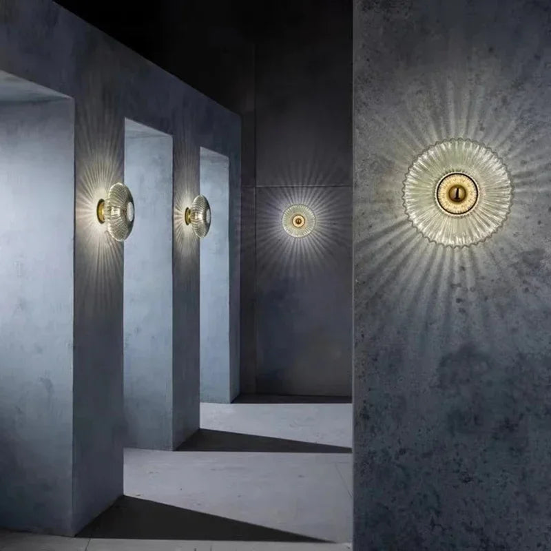 The Solaris Ripple Glass Wall Sconce