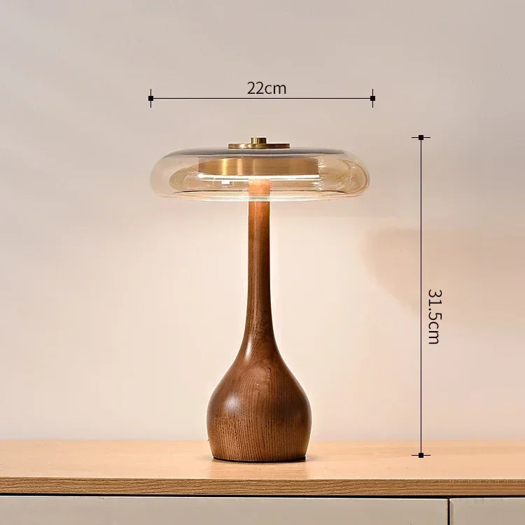 The Rousseau Walnut Glass Floor Lamp