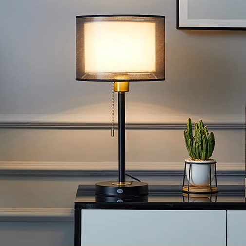 The Pemberton Double Shade Fabric Table Lamp