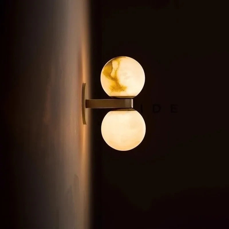 The Luna Alabaster Orb Wall Sconce