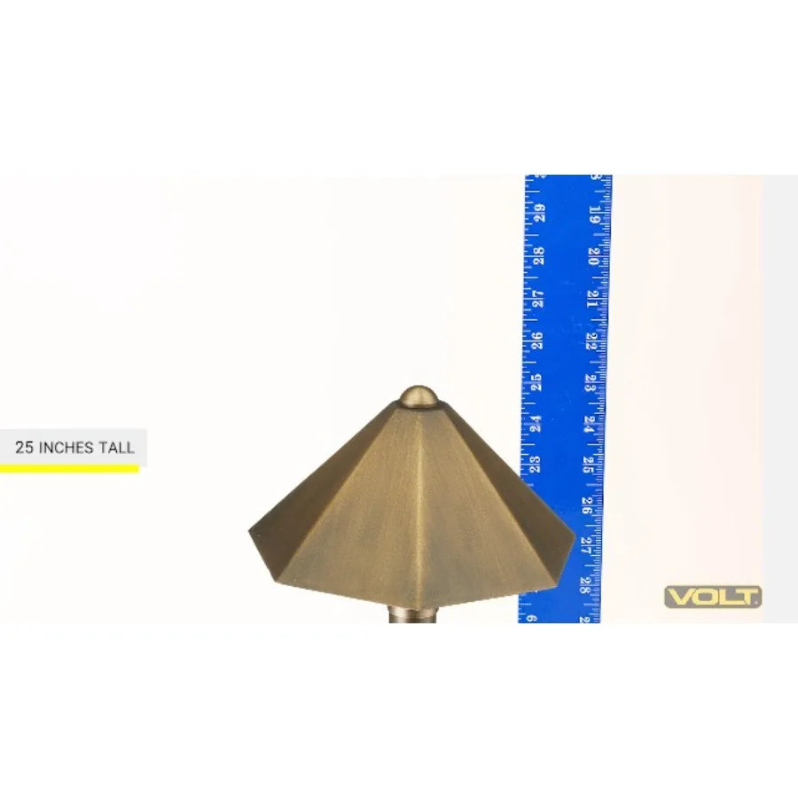 The Hadley Tall Brass Path Light, detail view