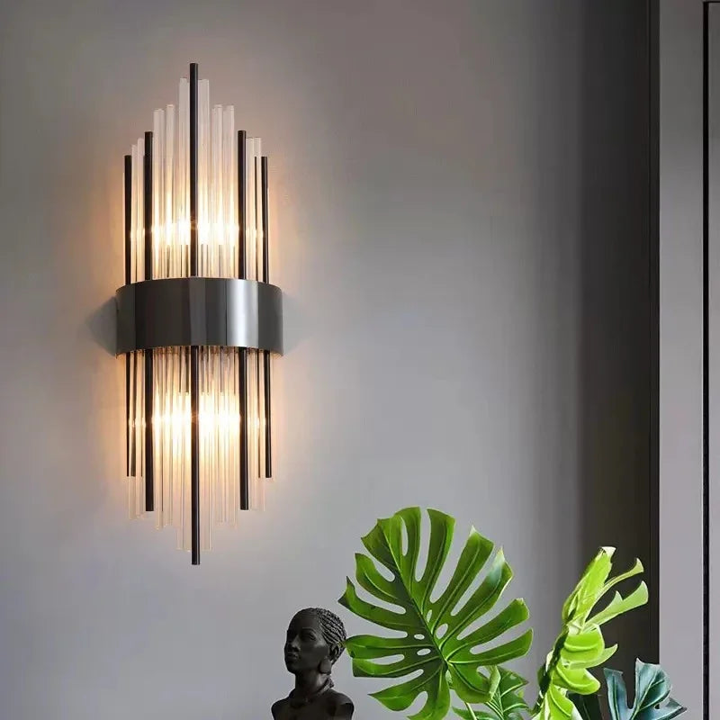 The Palazzo Gold Crystal Rod Wall Sconce