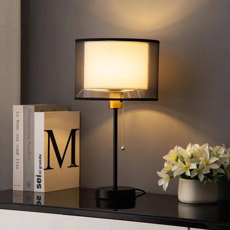 The Pemberton Double Shade Fabric Table Lamp