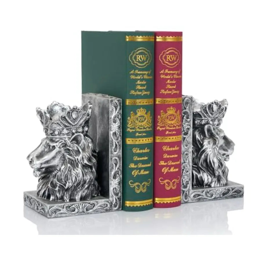 The Aslan Crowned Lion Bookend Set