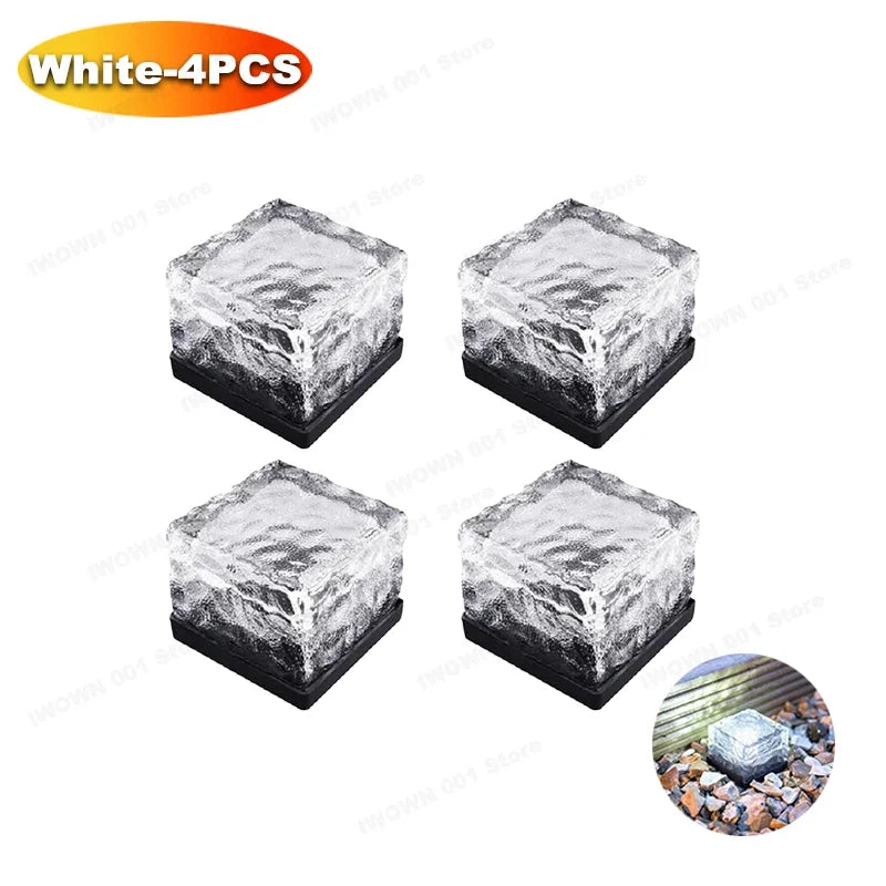 The Glacé Solar Glass Cube Garden Light
