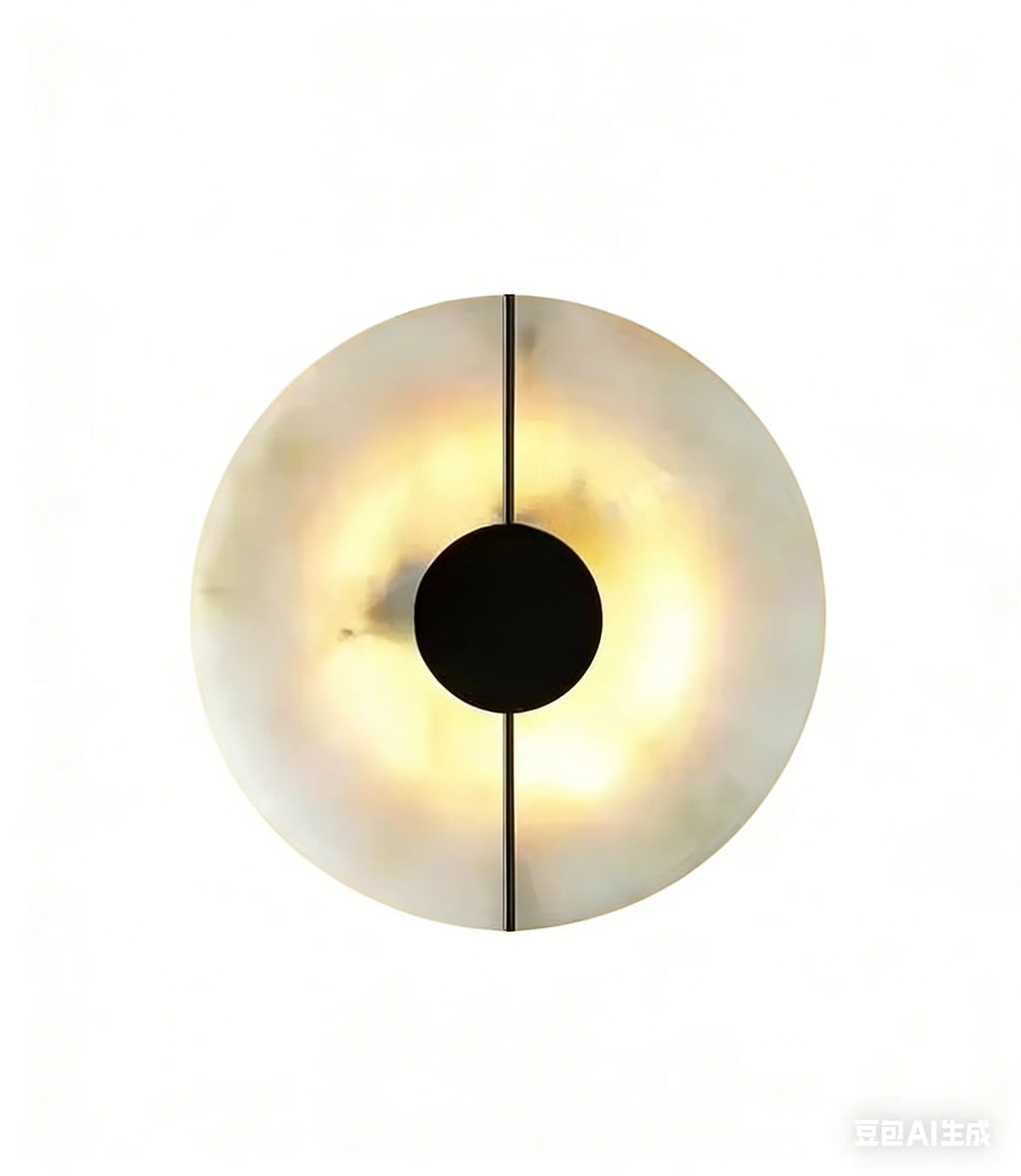 The Tondo Marble Effect Disc Wall Sconce