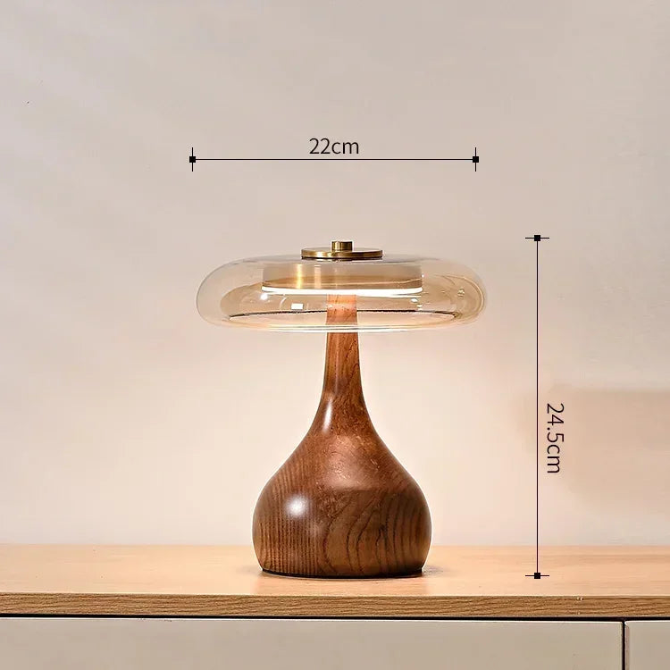 The Rousseau Walnut Glass Floor Lamp