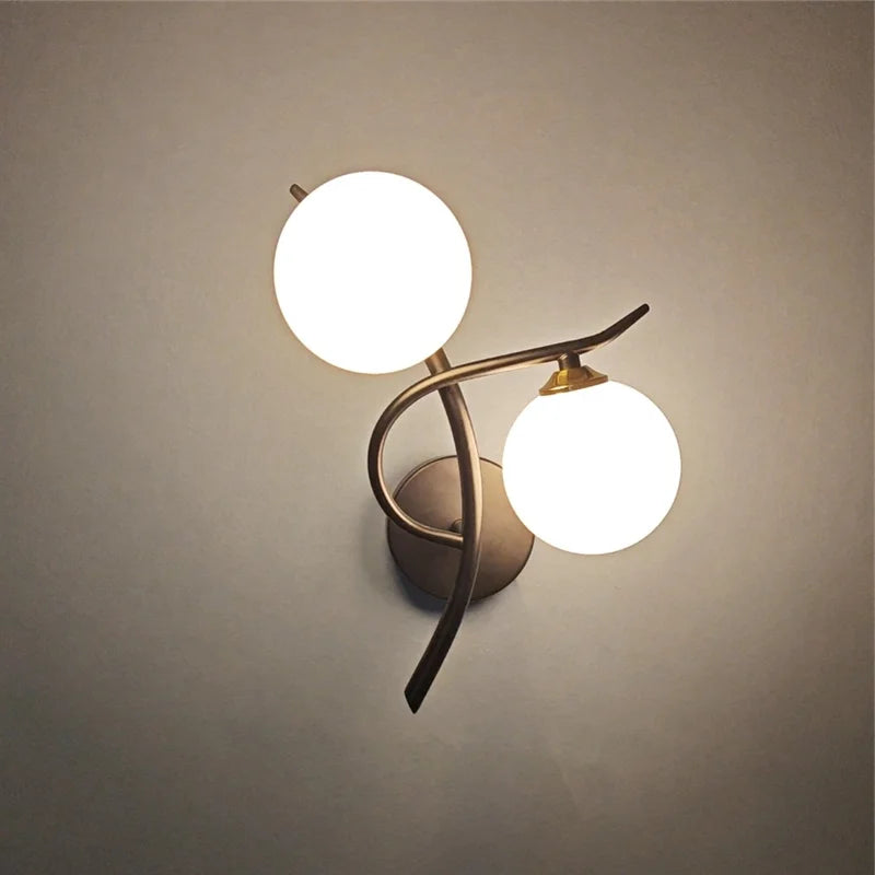 The Duetto Globe Wall Sconce, detail view