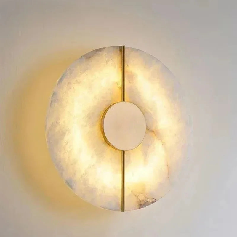 The Tondo Marble Effect Disc Wall Sconce