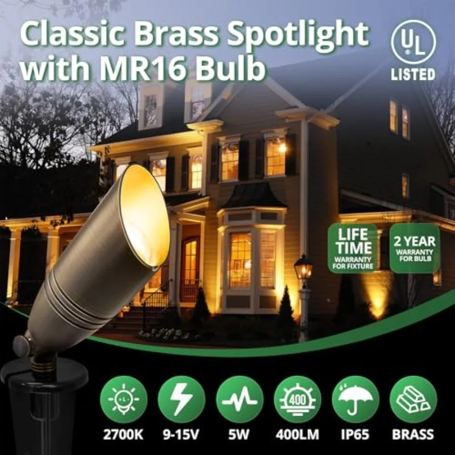 The Kensington Solid Brass Landscape Spotlight