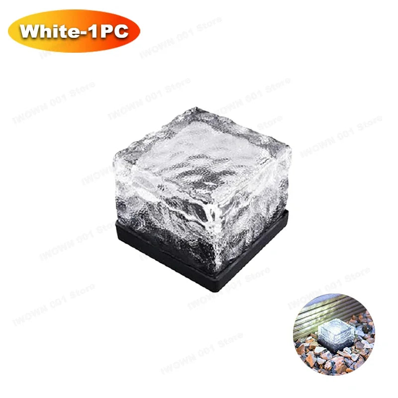 The Glacé Solar Glass Cube Garden Light