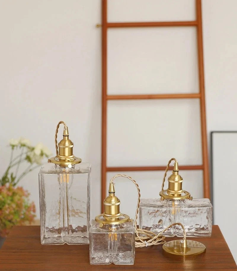 The Hartwell Hammered Glass Pendant Light, detail view