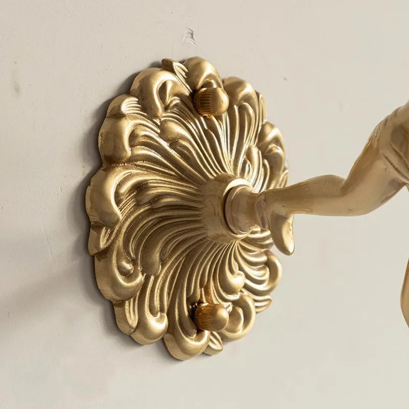 The Florentine Brass Rose Wall Lamp