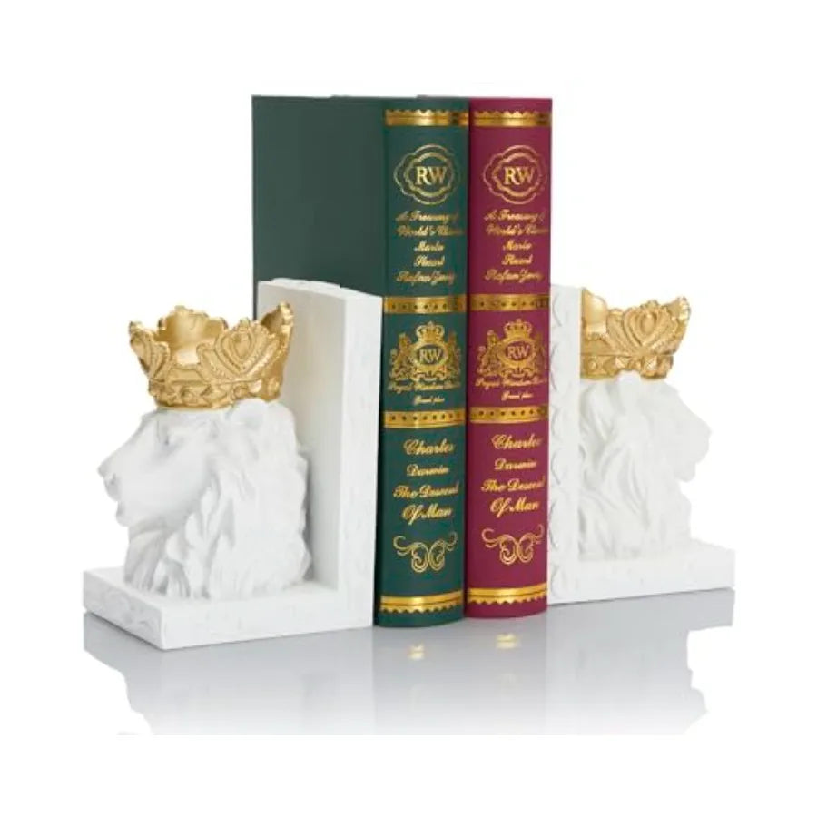 The Aslan Crowned Lion Bookend Set