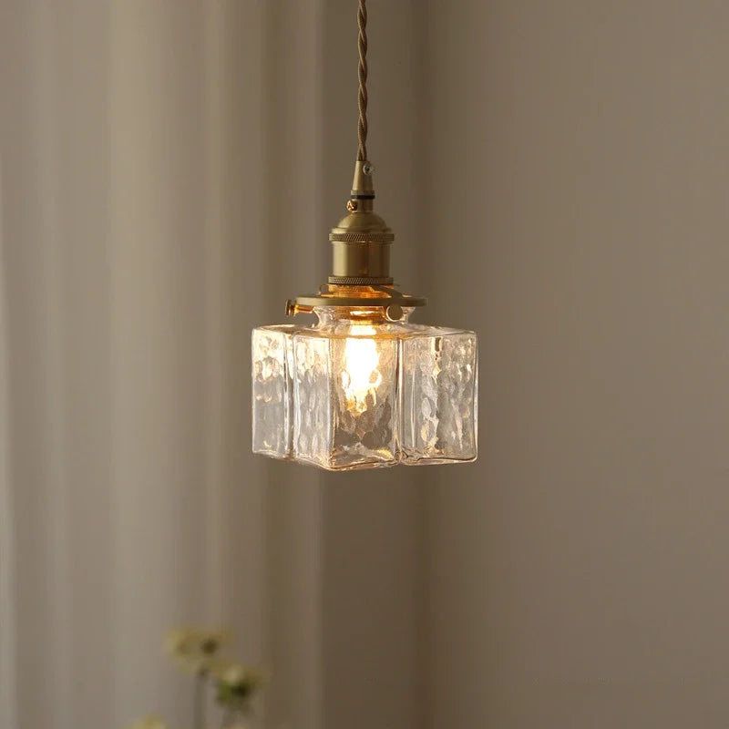The Hartwell Hammered Glass Pendant Light, detail view